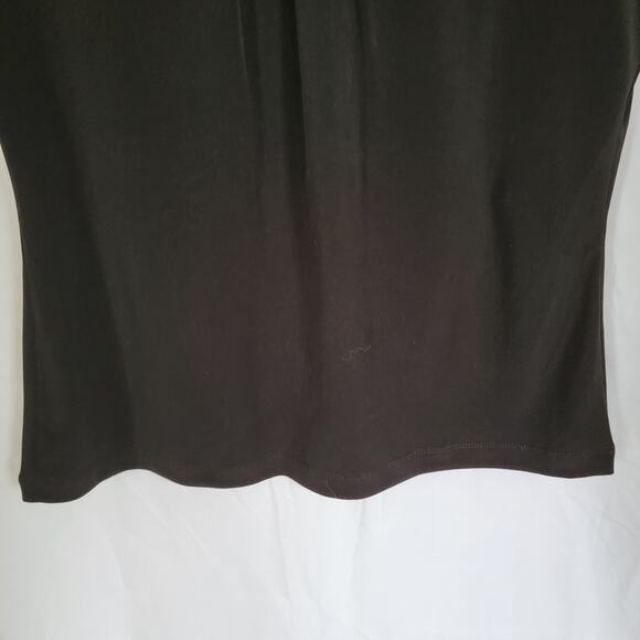 Calvin Klein Black Sleeveless Pleated Round Neck Minimal Classic Blouse Size 4 - Picture 6 of 10